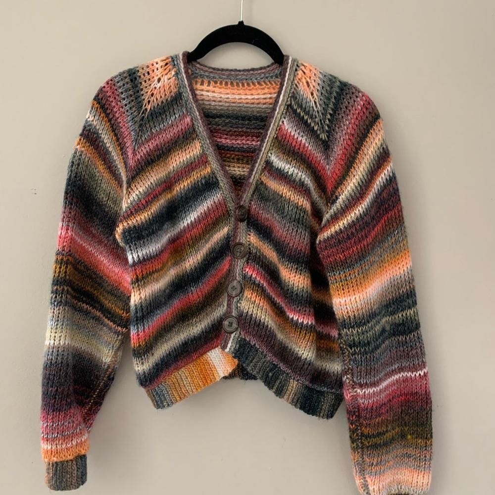 Vibrant Striped Women's Cardigan